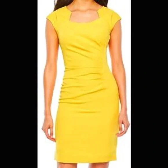 Chelsea Rose fitted yellow dress with tags